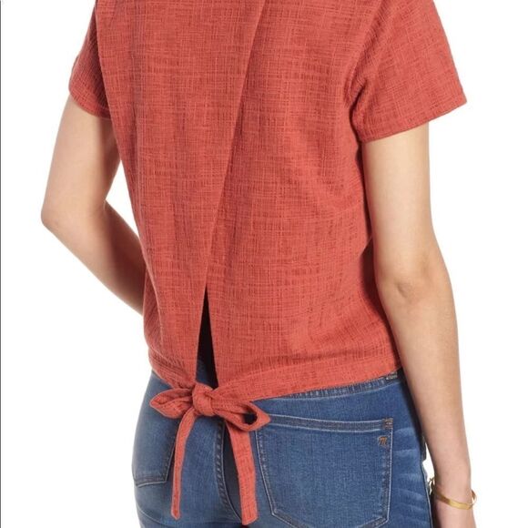 MADEWELL women’s jacquard cross back tie knit Verse top sz XS - Picture 8 of 10